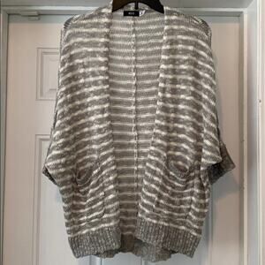 BDG Gray & White Striped Cardigan